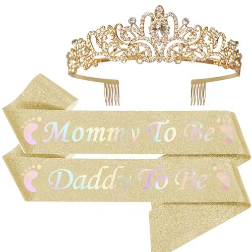 Mom & Daddy To Be Crown and Sash Set