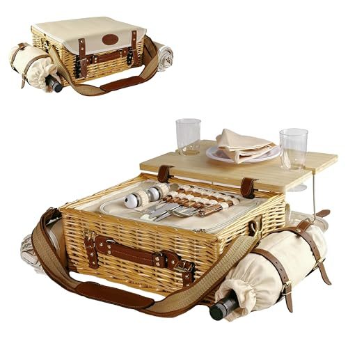 Multifunctional Wicker Picnic Basket Set