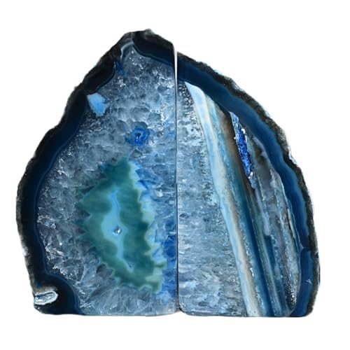 Nature's Decorations Blue Agate Bookends