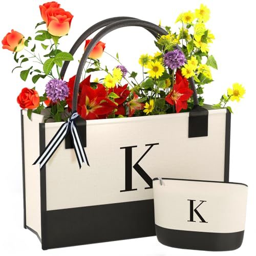 OATALY Monogrammed Canvas Tote Bag