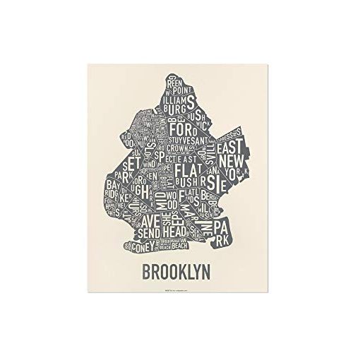 Ork Posters Brooklyn Neighborhoods Map Print