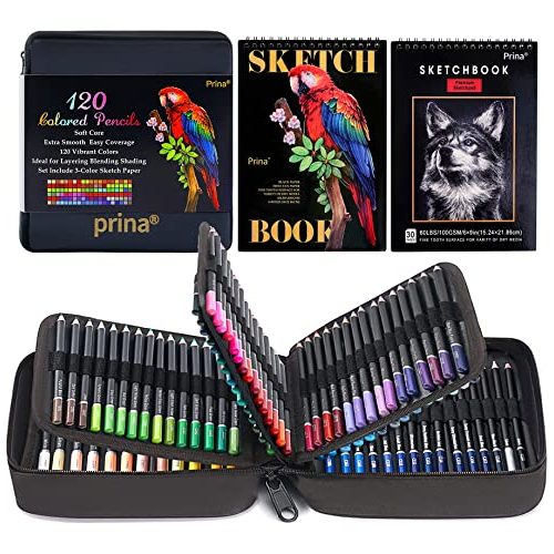 PRINA 120-Color Colored Pencils Set