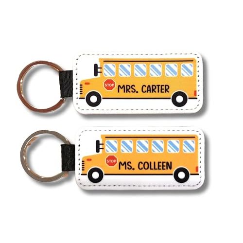 PU Vegan Leather Bus Driver Keychain