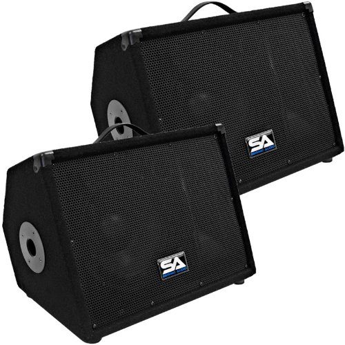 Pair of Floor Monitor PA Speakers