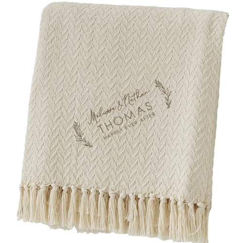 Personalization Universe Couple Embroidered Afghan