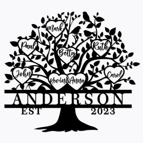 Personalized Family Tree Metal Wall Art