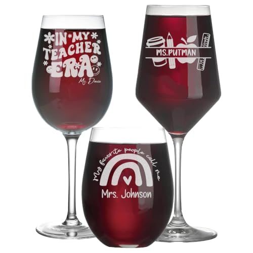 Personalized Engraved Teacher Wine Glass