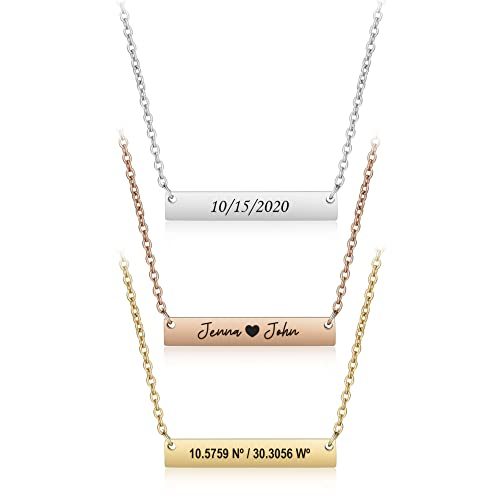 Personalized Engraved Bar Necklace