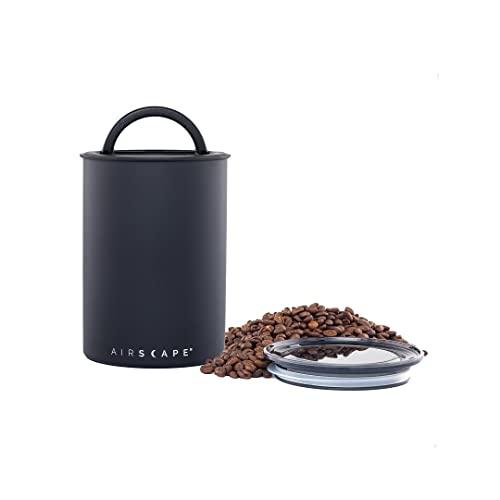 Airscape Stainless Steel Coffee Canister | Airtight Food Storage | Medium, Matte Black