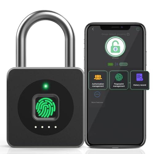 Pothunder Smart Fingerprint Padlock - Keyless, Waterproof, App-Enabled.