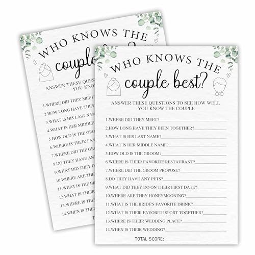 Psbrn Who Knows the Couple Best Game Cards