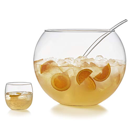 Punch bowl set with glasses