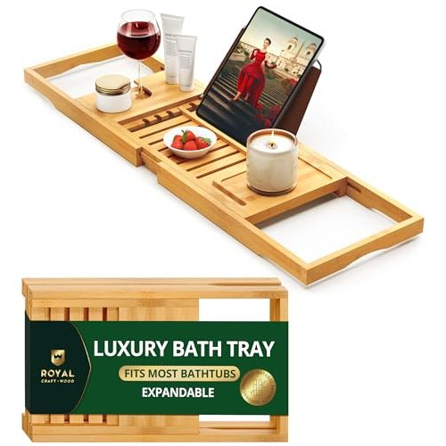 Royal Craft Wood Bamboo Bathtub Tray