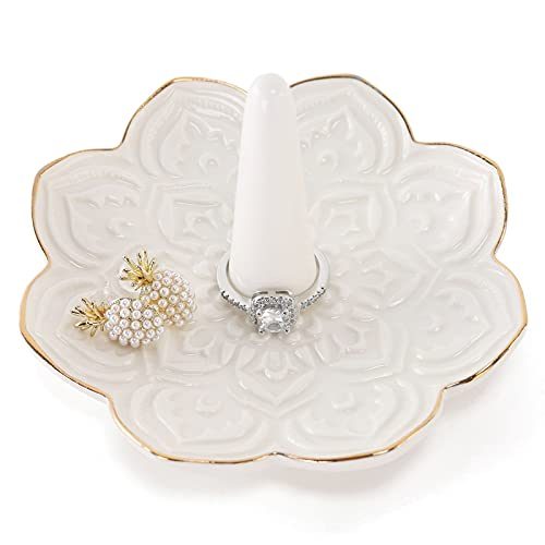 RUIMIC Ceramic Mandala Jewelry Ring Holder