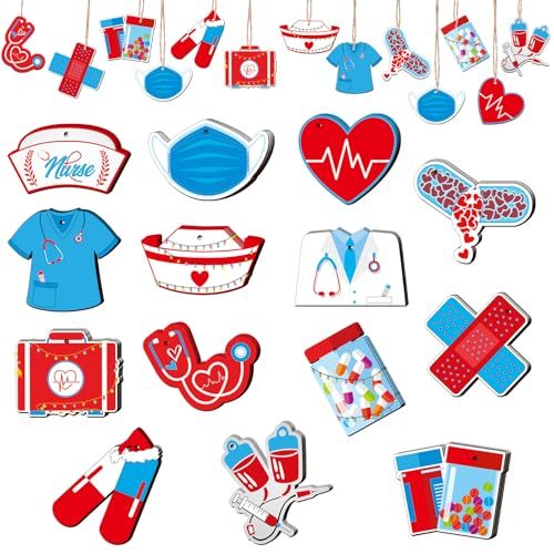 Remerry Christmas Nurse Wooden Ornaments