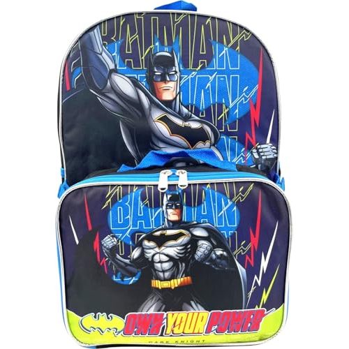 Ruz Batman Dark Knight Backpack with Lunch Box