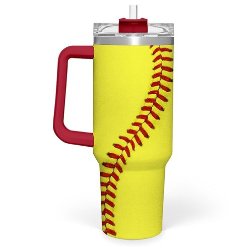 SANDJEST Softball Tumbler with Handle 40oz