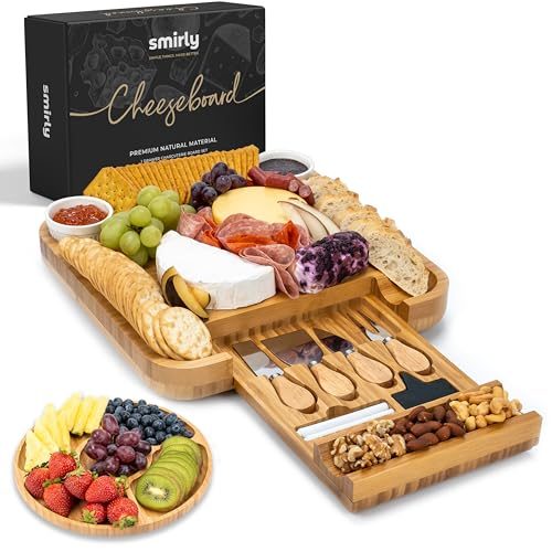 SMIRLY Bamboo Charcuterie Board Set