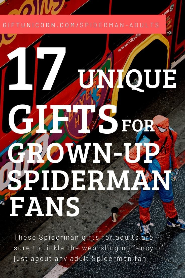 spiderman gifts for adults pin image