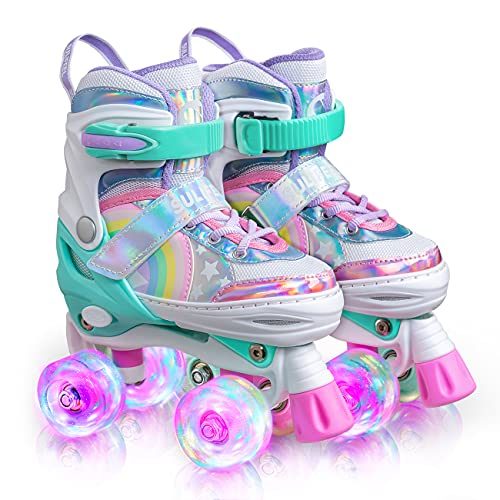 SULIFEEL Rainbow Unicorn Roller Skates