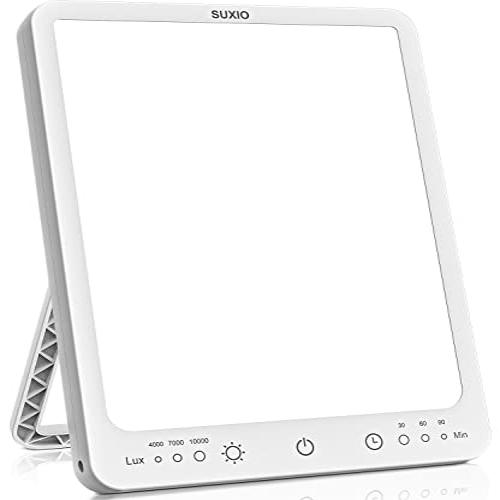 SUXIO 10,000 Lux Light Therapy Lamp - Touch Control, Portable Mood Booster,