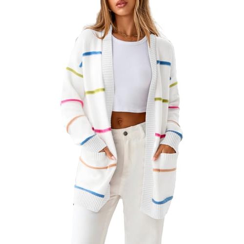 Sidefeel Women's Striped Cardigan