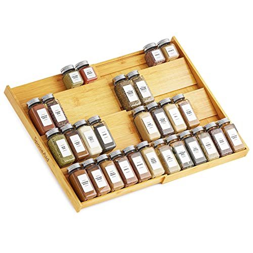 SpaceAid Bamboo Spice Drawer Organizer