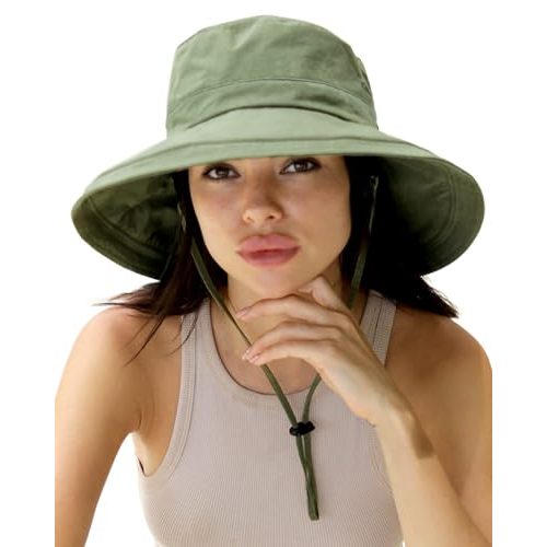 Sun Hat with Wide Brim & Fold-Up Brim