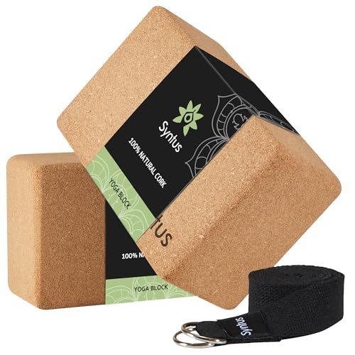 Syntus Cork Yoga Block and Strap Set