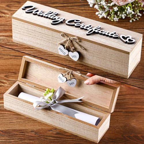 Thyle Mr & Mrs Wooden Certificate Keepsake Box