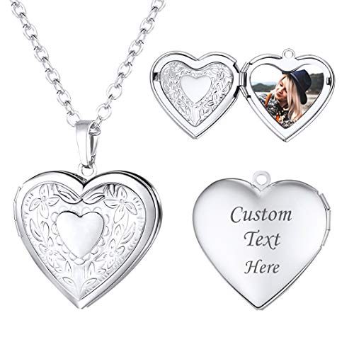 U7 Silver Heart Locket Necklace
