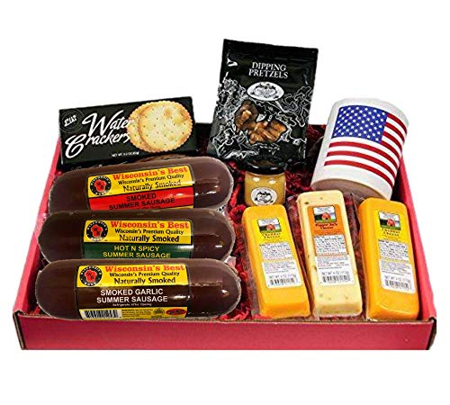 USA flag mug smoked summer sausages