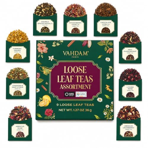 VAHDAM Top 9 Loose Leaf Tea Sampler