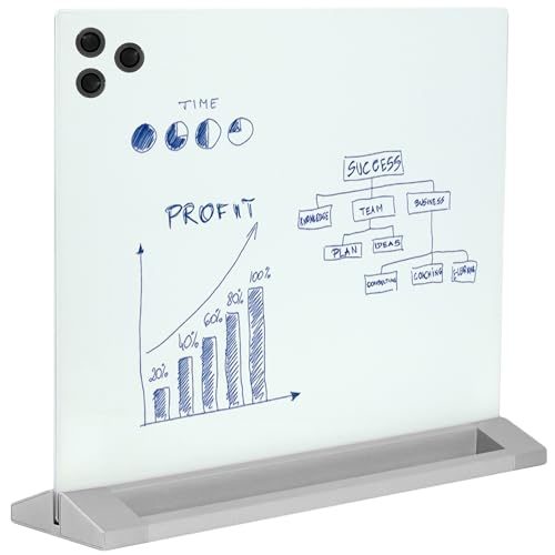 VIVO Freestanding Glass Tabletop Whiteboard
