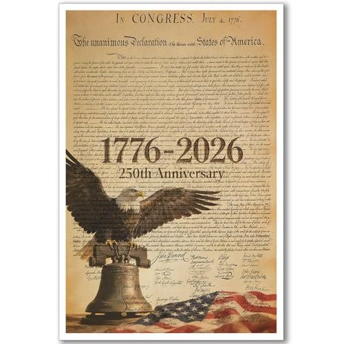 Vintage 250th Anniversary US History Poster