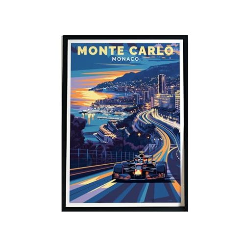 Monaco Grand Prix Vintage Travel Poster