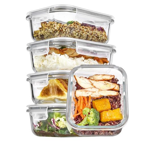 Vtopmart 5Pack 22oz Glass Storage Containers