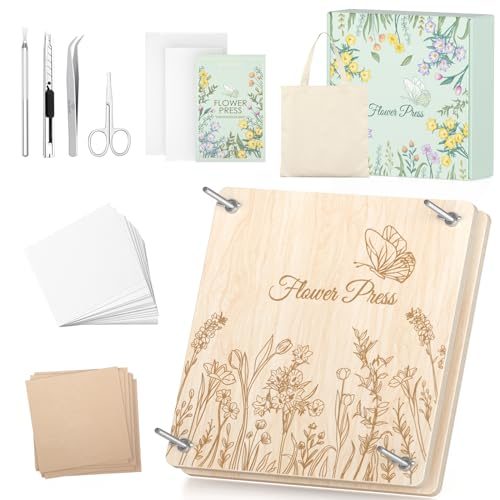 Wakhow Large Wooden Flower Press Kit