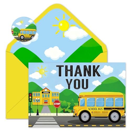 Whaline School Bus Thank You Cards