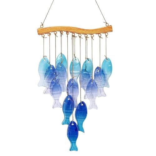 Blue Glass Sea Wind Chimes