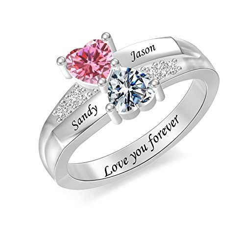 YOOURNEONS Personalized Birthstone Ring