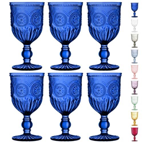 Yungala Cobalt Blue Hobnail Wine Glasses