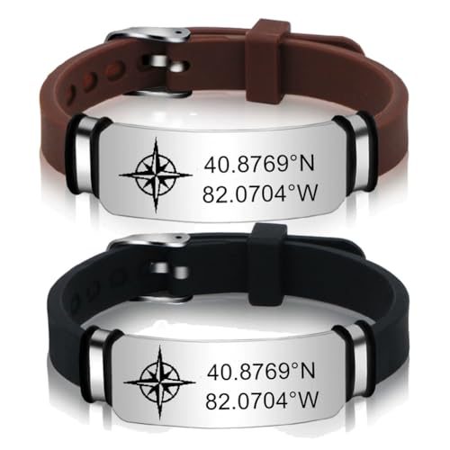 ZKXXJ Personalized Coordinates Bracelet