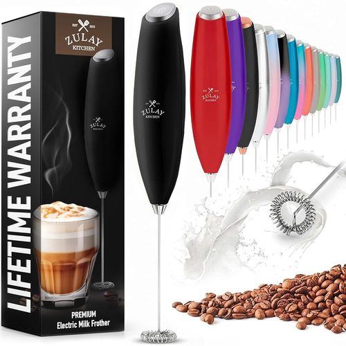 Zulay Kitchen Milk Frother Handheld Electric Whisk