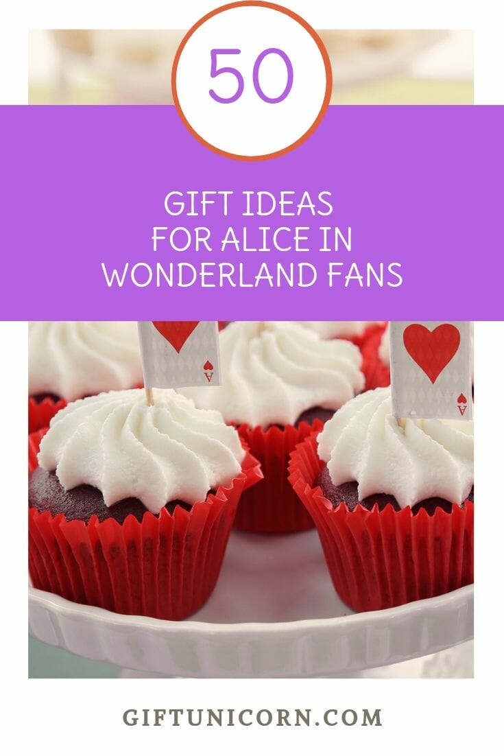 gift ideas for alice in wonderland fans pin image