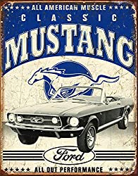 classic ford mustang tin sign