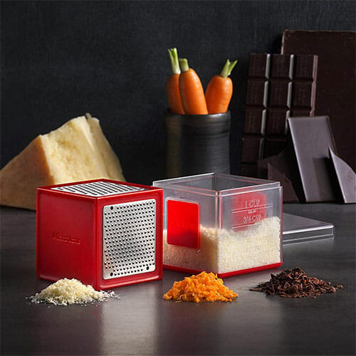 cube grater with grated cheese