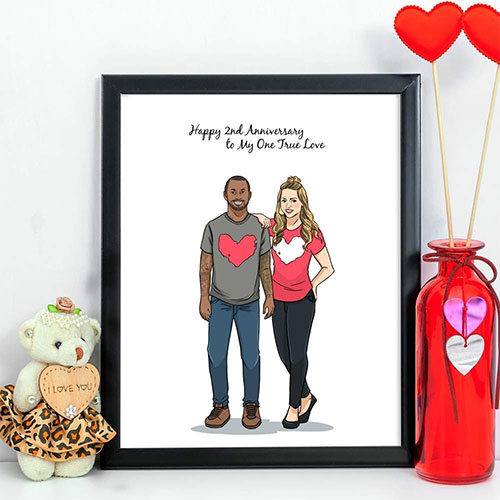 custom portrait of couple in love