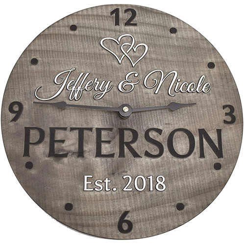 customized wooden clock