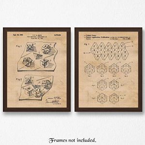 D&D dice patent poster prints